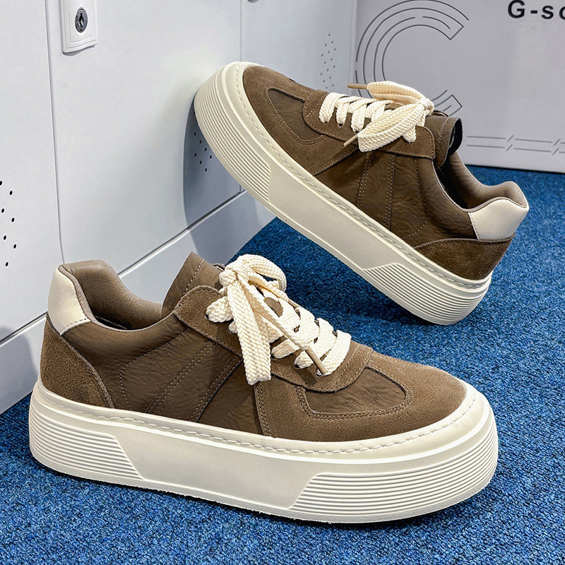 男鞋新款透气休闲鞋百搭厚底舒适轻便秋季纯色净版增高鞋子,流行男鞋,休闲板鞋,淘宝优惠券,粉丝福利购,淘宝优惠卷