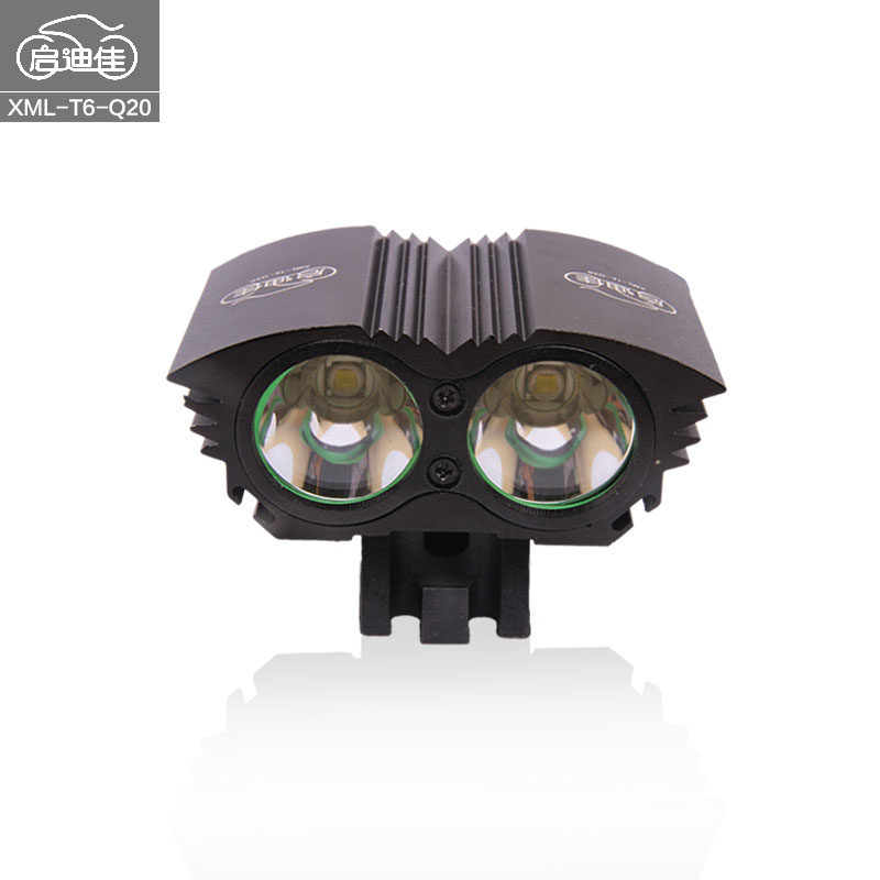 启迪佳双LED充电强光T6变速车灯 死飞夜骑自行车灯 装备配件前灯