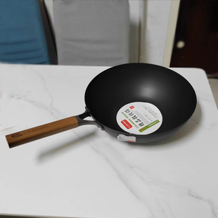 燃气电磁炒锅铁锅纯熟铁锅家用无0涂层不生锈炒锅不粘锅爆炒菜锅