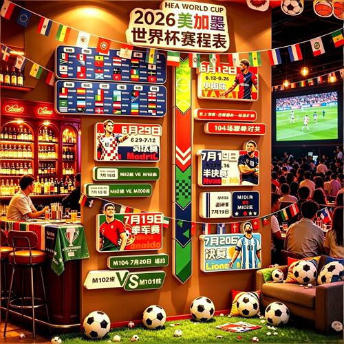 2026美加墨世界杯布置海报体育足球大力神杯摆件酒吧馆墙贴面装饰