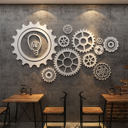 清酒吧场景布置工业风火锅墙面贴