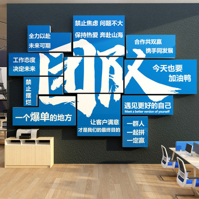 企业文化墙办公室文化墙励志标语