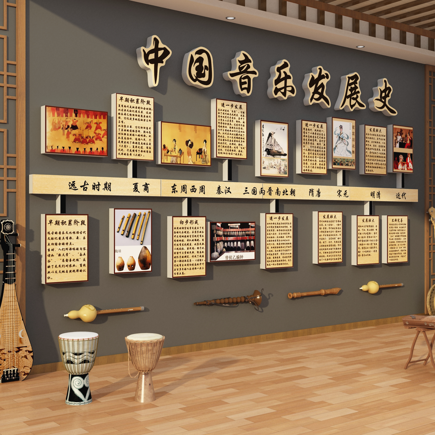 音乐发展史文化墙面装饰画教室布置培训机构声乐工作室环创背景贴
