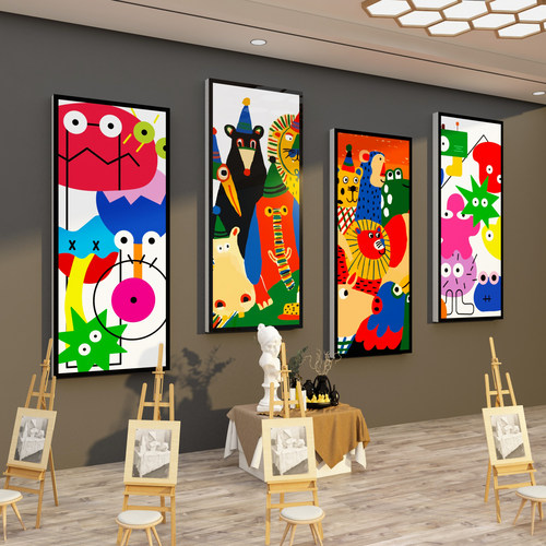 画室布置美术教室环创幼儿园墙面装饰主题成品楼梯培训机构摆挂件