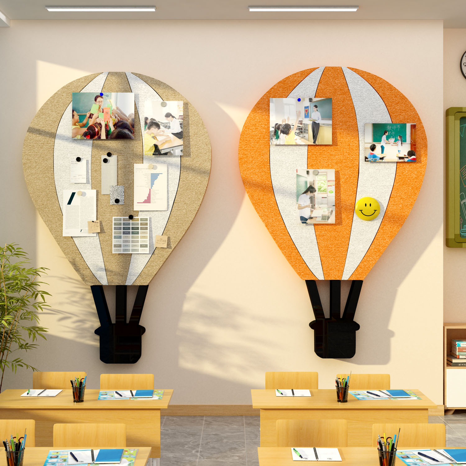 热气球毛毡板照片展示教室布置装饰品小学习园地班级务栏文化墙贴