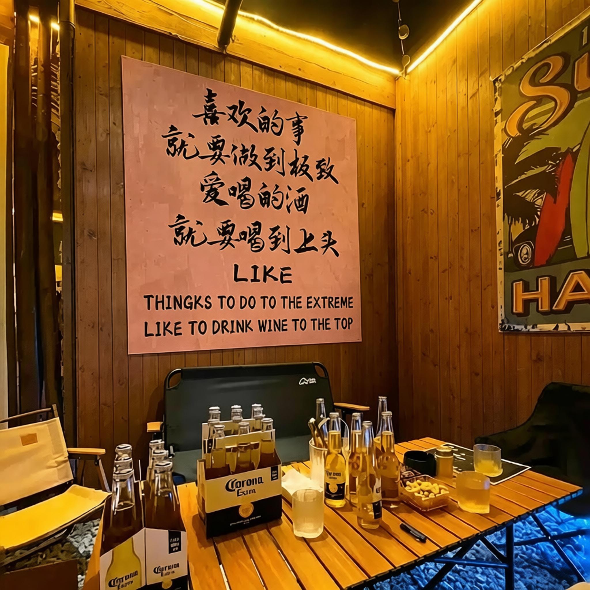 网红墙面拍照区酒吧装饰品场背景布置烧烤店创意壁画吸引顾客神器