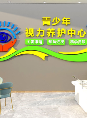 眼镜店墙面装饰画背景形象视力验光室挂画宣传广告海报眼科中心贴