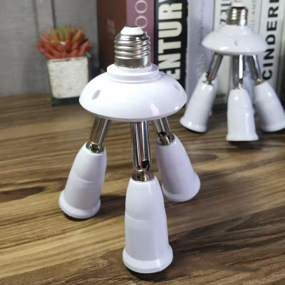 E27螺口一分二三四五六多头灯座一转多扩展灯头转换器DIY灯具配件