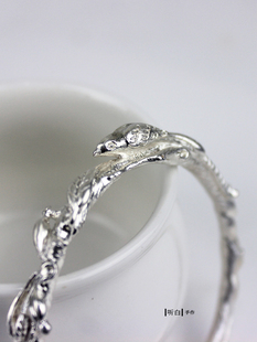 原创设计手工制作释怀鸟纯银99足银手镯送礼表白手工礼物