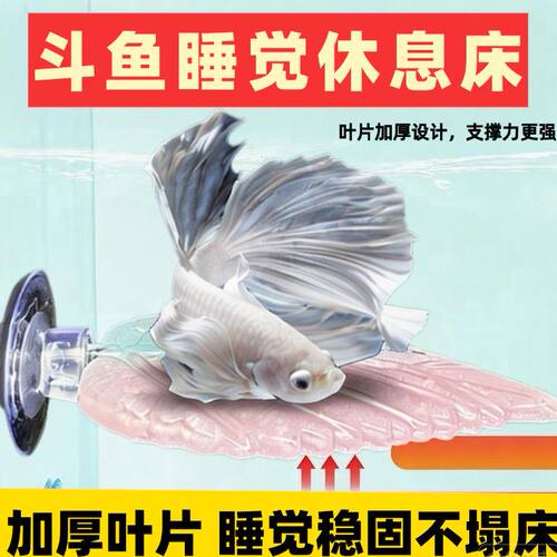 斗鱼专用休息叶子睡觉床斗鱼缸造景摆件装饰新款仿真水草躲避树叶