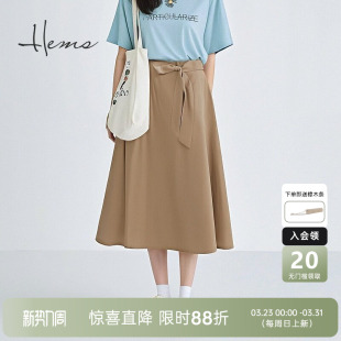 半身长裙D1602C84 设计感通勤百搭A字版 海尔曼斯春夏法式 卡其工装