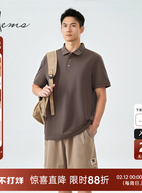 海尔曼斯春夏新品格子领个性男士休闲商务Polo短袖T恤24760C94