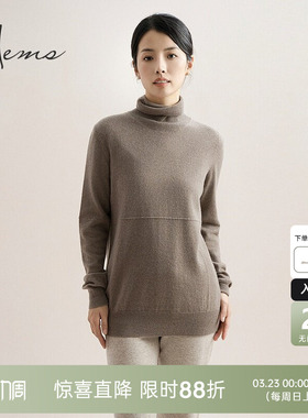 海尔曼斯26支进口针100%纯山羊绒衫套头宽松秋冬针织衫D0933B73