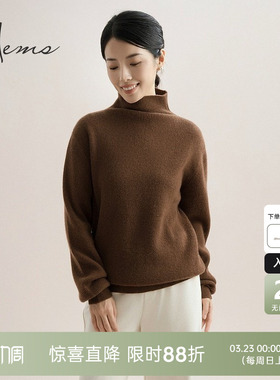 海尔曼斯48/2支精纺山羊绒高领厚款毛针织衫保暖新款宽松D0931B73