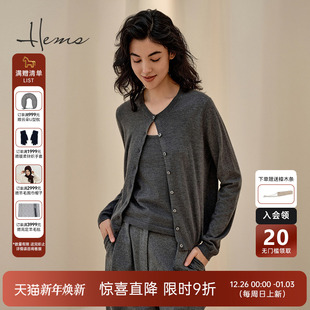 圆领背心气质保暖240Q4D7R 海尔曼斯羊绒老钱风短款 门店同款