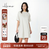 海尔曼斯春夏新品 白月光女神简约休闲韩系T恤短袖 连衣裙20864C5Q