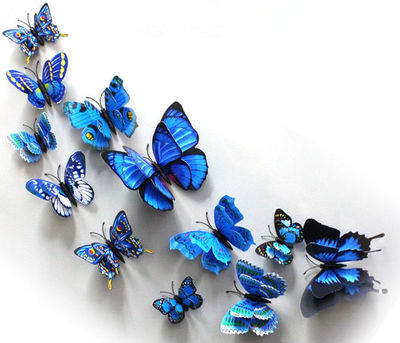 仿真蝴蝶3d立体磁贴房间自粘墙纸