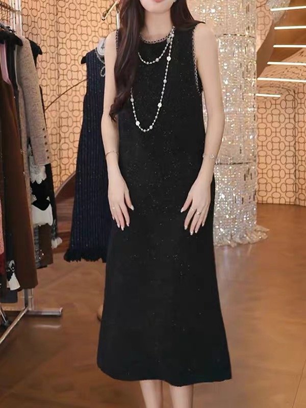 高级感气质名媛无袖马甲裙2025秋冬新品超仙减龄轻熟风显瘦A字裙