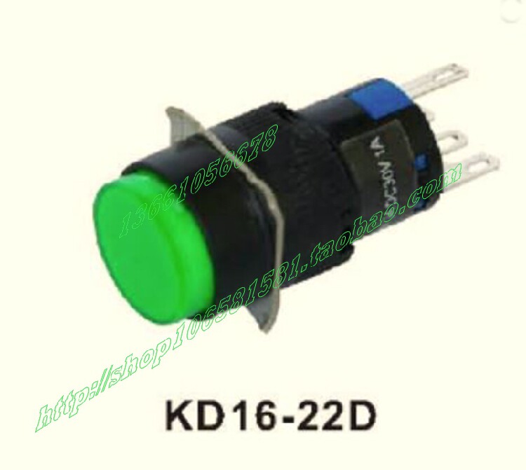 KD16-11D科耐达LAY16-11 LA16 带灯带锁5脚直径16按钮开关圆形