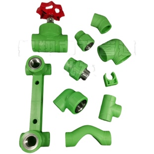 联塑PPR绿色20外丝直通弯头25三通双联铜内牙螺纹瓷芯管配件热熔