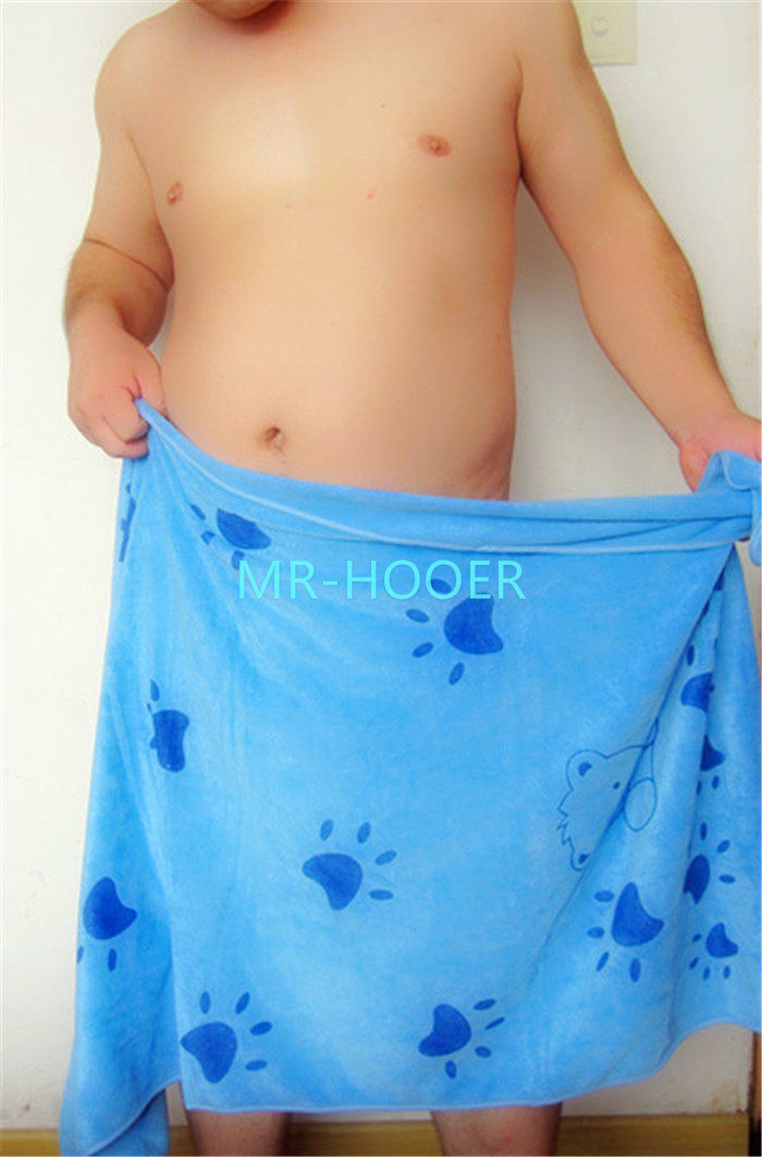 MR-HOOER小熊浴巾双面磨毛印花大浴巾 超细纤维涤锦70CM X140CM