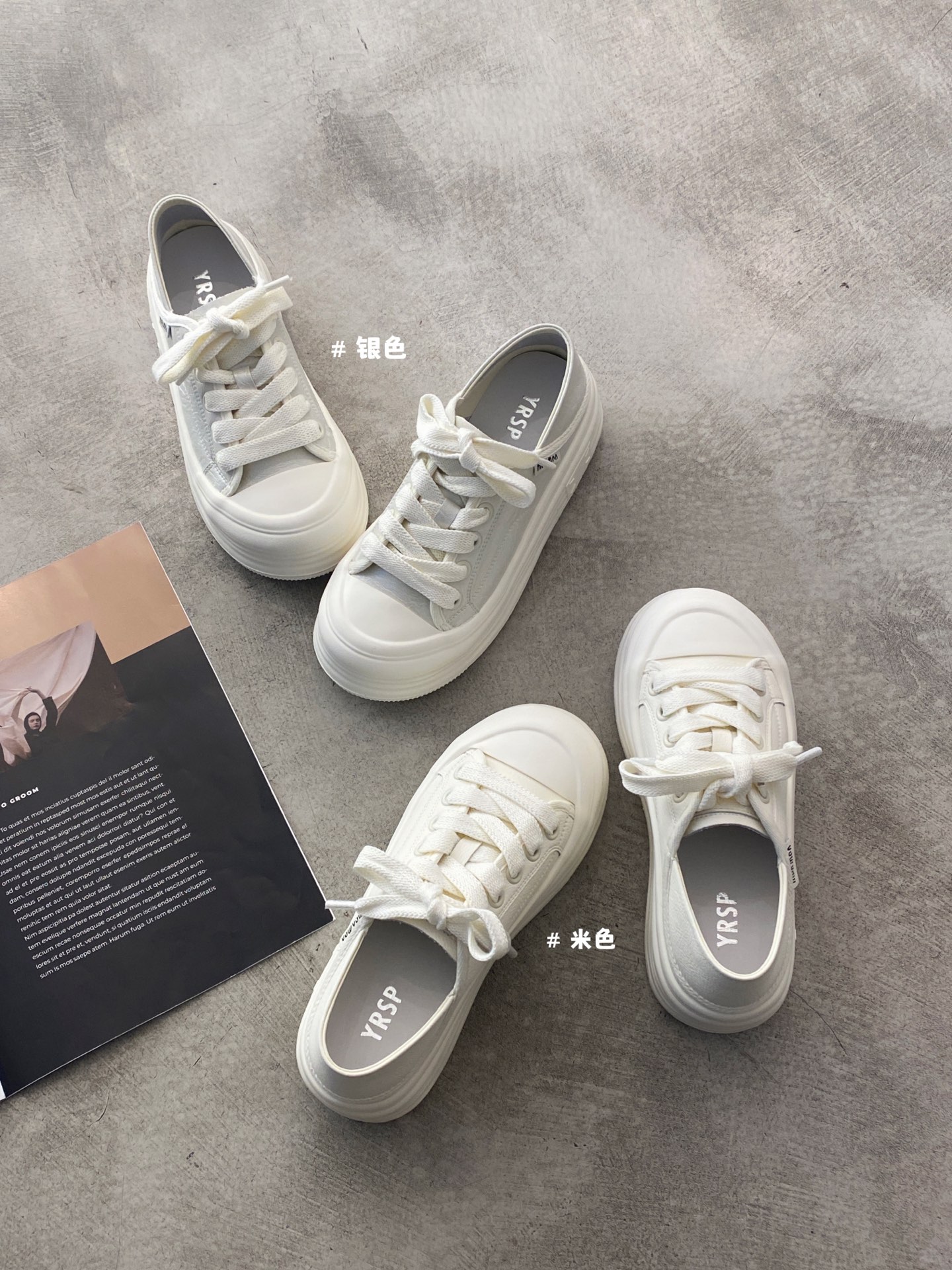 丫奢290-2真皮厚底轻便时尚小白鞋后跟可踩两穿百搭女鞋休闲鞋