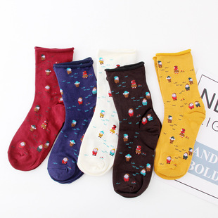 5双Funny有趣袜子女卡通韩版 小耳朵猫咪狗狗可爱女袜棉吸汗防臭