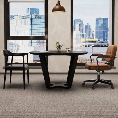 实木小型4人会议桌轻奢高级感洽谈接待培训小圆桌椅组合商务办公