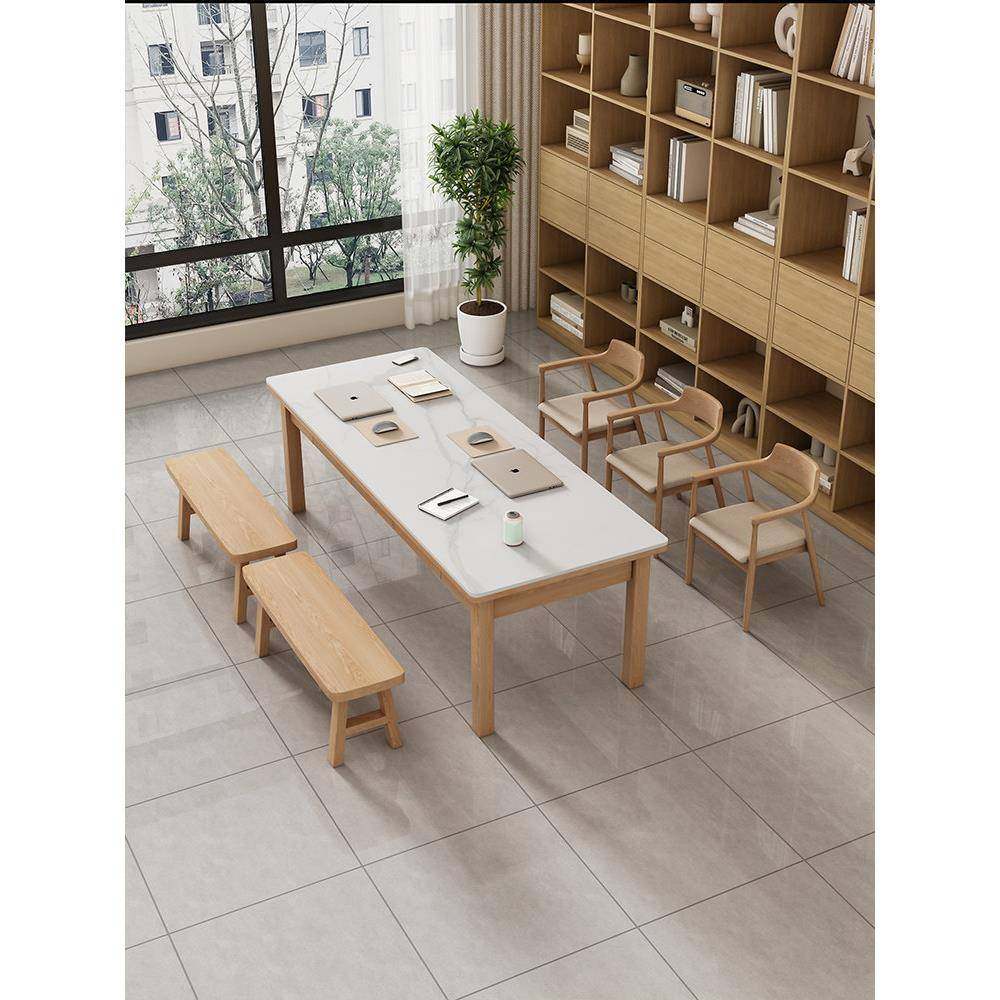 北欧全实木岩板书桌家用抽屉办公 桌简约原木阅读学习书法 长条桌,住宅家具,书桌,淘宝优惠券,粉丝福利购,淘宝优惠卷