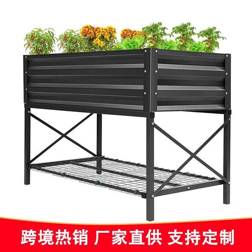 户外花园高脚种植床 蔬菜植物种植箱 带轮
