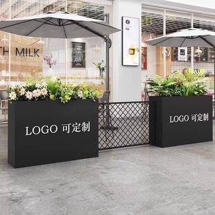 定制花箱围栏隔断商业街门店餐饮咖啡广场外摆铁艺花箱网格组合