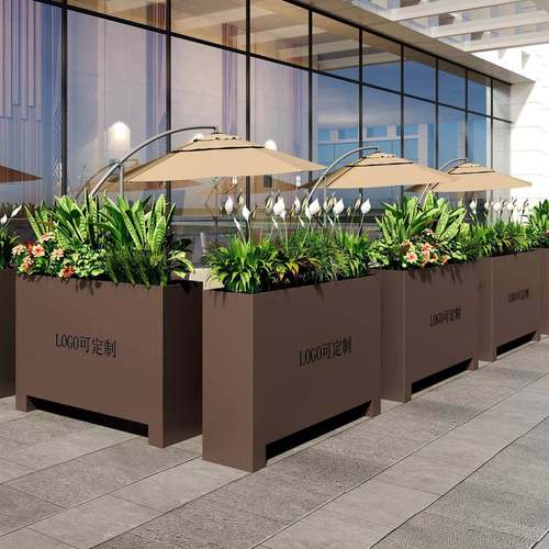 304不锈钢花箱户外围栏隔断花坛商业街广场花盆城市街道园艺定制