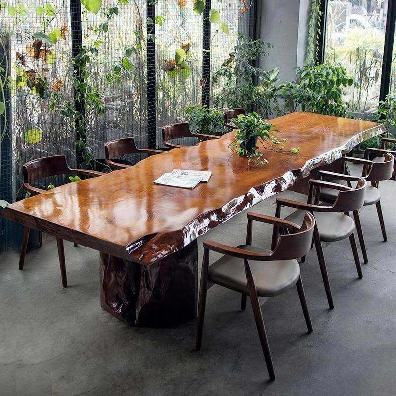 实木大板桌原木茶桌会议桌长桌办公桌子老板桌民宿茶室泡茶桌茶几,商业/办公家具,会议桌,淘宝优惠券,粉丝福利购,淘宝优惠卷