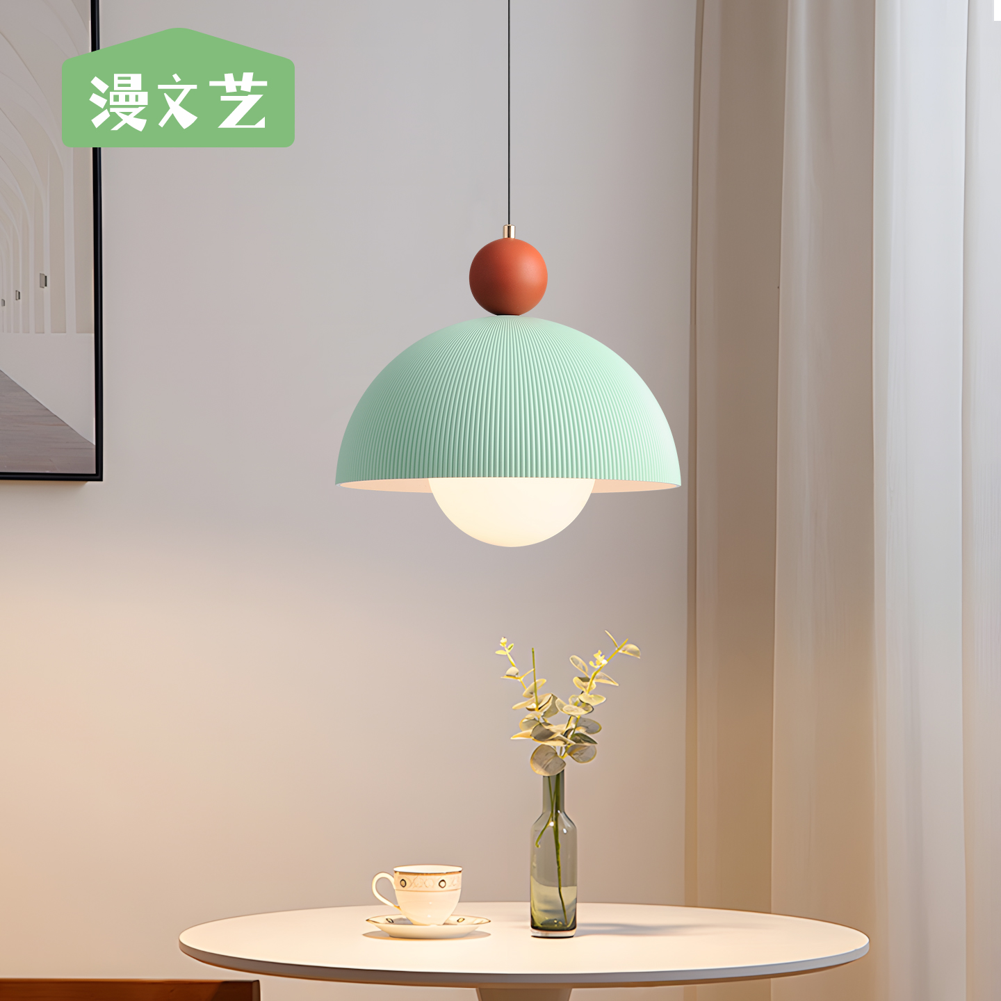 漫文艺餐厅吊灯现代简约个性床头灯北欧创意网红氛围吧台饭厅灯具