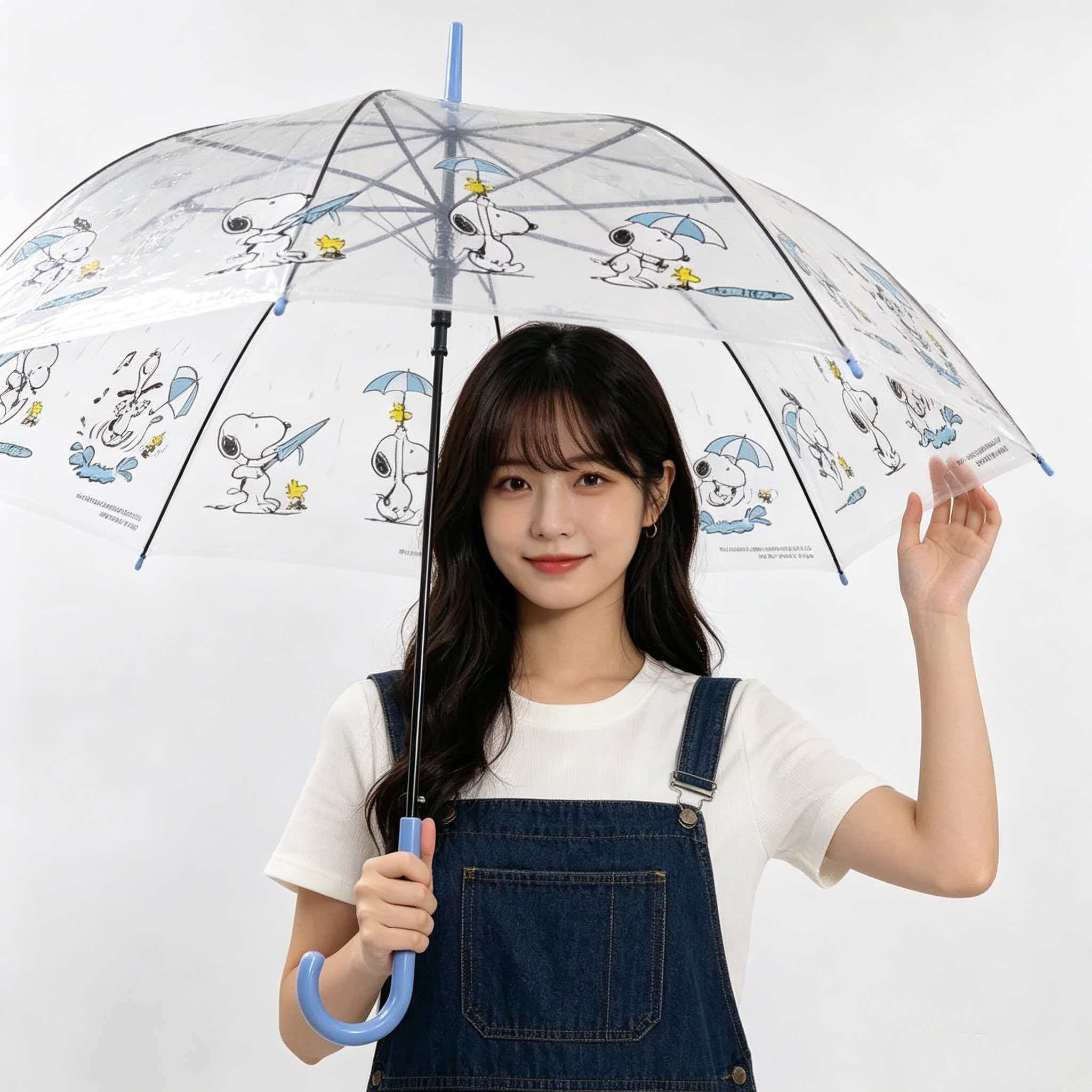 日系高颜值史努比网红透明伞卡通动漫雨伞双人加厚长柄时尚太阳伞