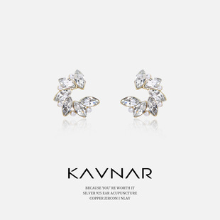 半环形天使之翼c形几何翅膀耳钉时尚气质耳饰925纯银针耳环感