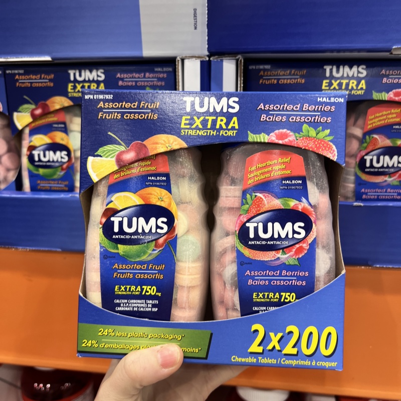 TUMS水果味抗胃酸咀嚼片补钙