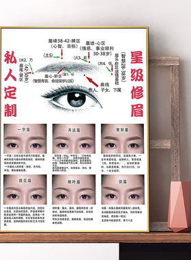 私人定制星级修眉海报眉运势六各眉型运程广告定制一字桃花开运眉