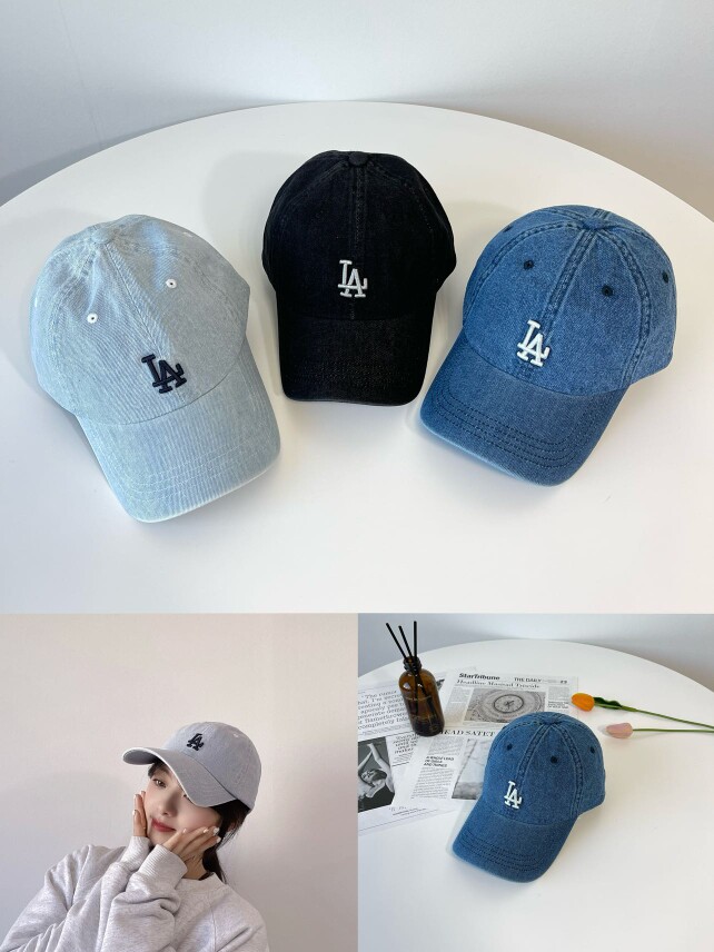 韩国东大门代购四季款时尚百搭显脸小LA棒球帽子女牛仔软顶鸭舌帽