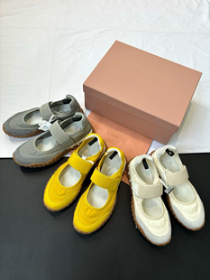 miu家运动魔术贴玛丽珍休闲鞋厚底内增高复古德训鞋饼干鞋