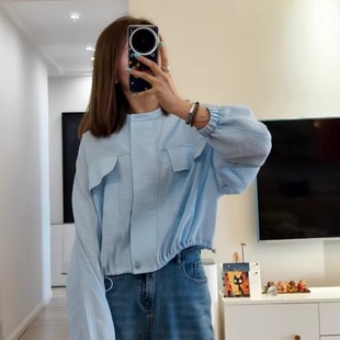 休闲防晒小外套 干丝上衣 月亮湖 重磅干丝防晒外套