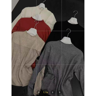 卷边打底衫 基本款 升级面料美丽诺卷边圆领打底衫 一见倾心