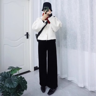 秋冬复古灯芯绒休闲裤 女 显瘦直筒长裤