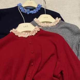 助运红毛衣 新年年会毛衣 绮梦花漾 绵羊毛立体花朵毛衣