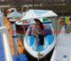 促45人电动船游船游艇游乐船玻璃钢船公园船含玻璃钢顶棚新