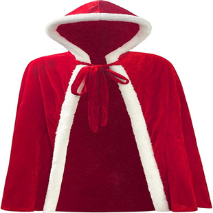 圣诞节披风红色长款奥特曼超人将军战袍连帽斗篷男女通用丝绒披肩