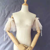 子纯白色网纱配饰 套多层松紧口袖 新娘婚纱遮手臂神器新款 可拆卸袖