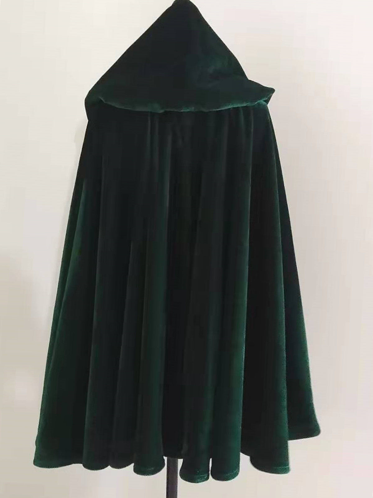 墨绿万圣节cosplay巫师蝙蝠侠披风系带披肩大裙摆大帽子短款斗篷