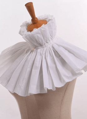 拉夫领宫廷围脖高领脖套配饰假领立体百褶天鹅领复古夸张演出服