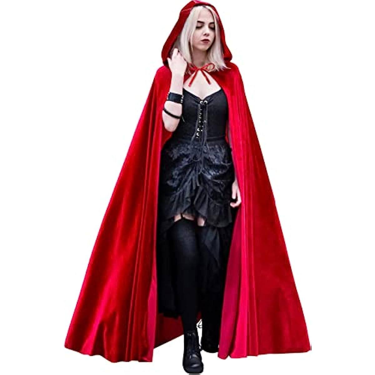 大红色丝绒cosplay男女长款披风复古舞台演出服角色扮演披肩斗篷*